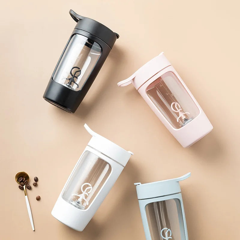 Portable Fitness Sport Bottle USB Rechargable Electric Protein Shaker Bottle 650ml Automatic Blender Cup Gym Workout Mixing Cups