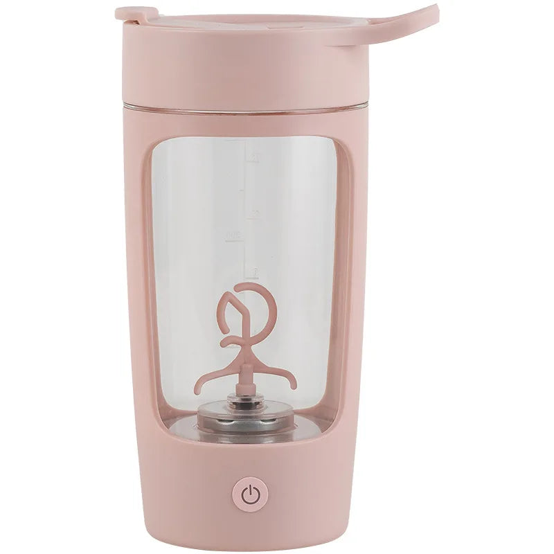 Portable Fitness Sport Bottle USB Rechargable Electric Protein Shaker Bottle 650ml Automatic Blender Cup Gym Workout Mixing Cups