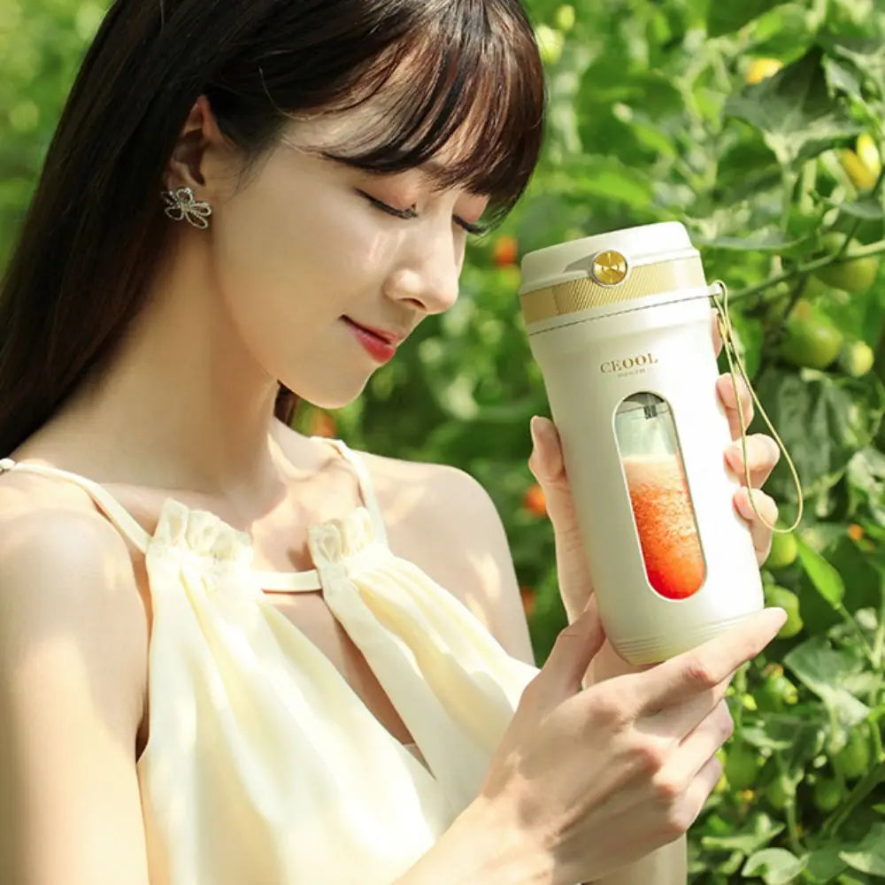 4/10 Blades Fruit Blender Cup with Detachable Straw 350ML Electric Juicer Cup Mini USB Rechargeable Smoothie Maker Cup Office
