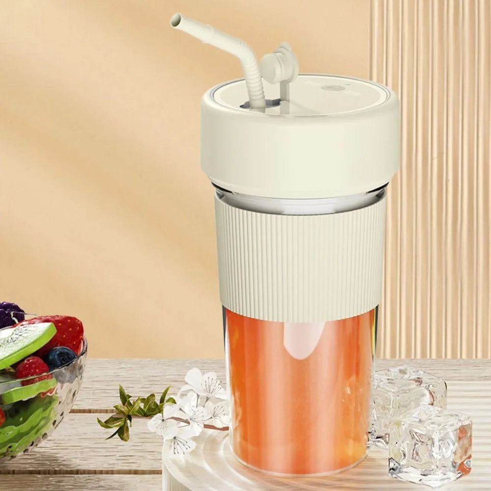 Wireless Electric Fruit Juicer Cup 350 ML Handheld Juice Mixer Cup with Straw USB Rechargeable Juice Blender Cup Office
