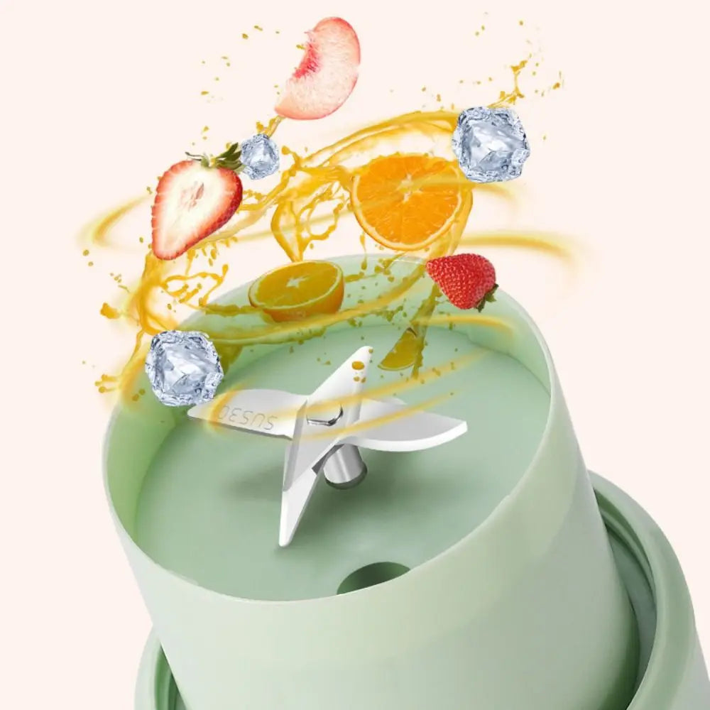 Portable Wireless Electric Fruit Juicer Cup Handheld 350 ML Juice Blender Cup Transparent with Straw Smoothie Mixer Cup Home